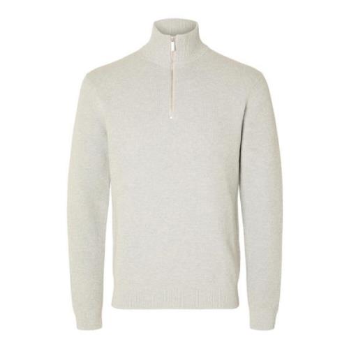 Melange Pullover med Troyer Krave