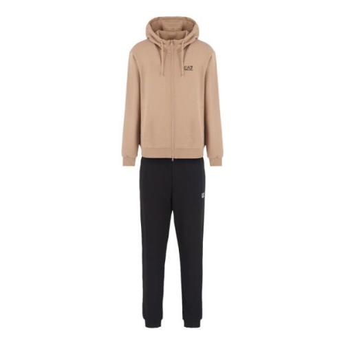 Brun Sporty Tracksuit Sæt