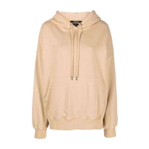 Beige Bomuld Boyfriend Hoodie Sweater