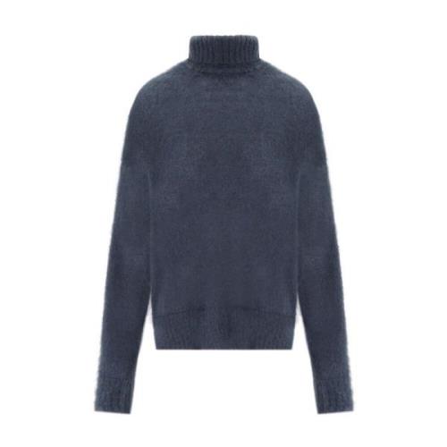 Blå Mohair Turtleneck Jumper