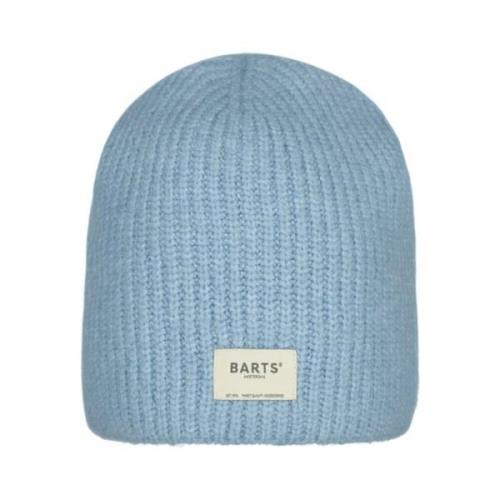 Ribstrikket Beanie Hat med Label Patch