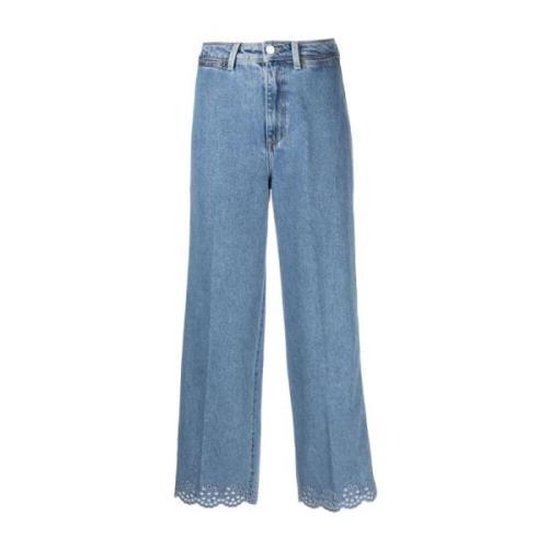 Blå Wide Leg Bell Bottom Jeans