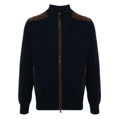 Blå Zip Cardigan Casual Stil