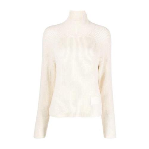 Casual Beige Bomuld Uld Sweater