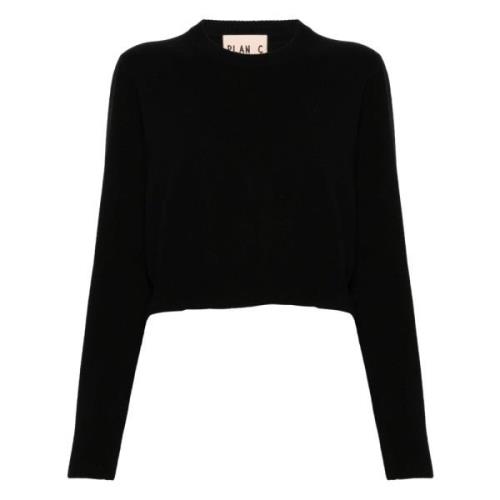 Cropped Crew Neck Sweater