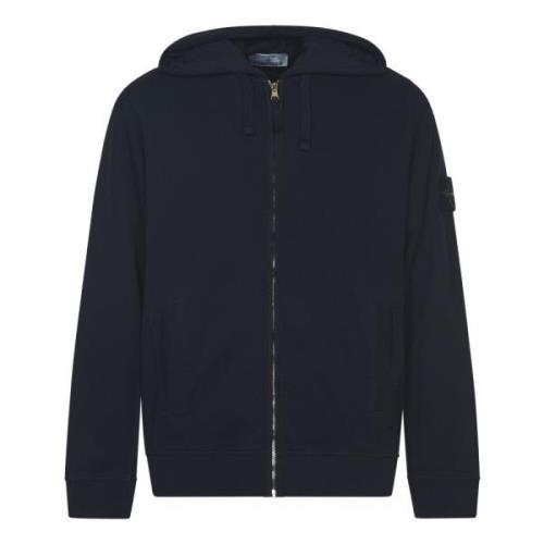 Blå Hoody Full Zip Sweater