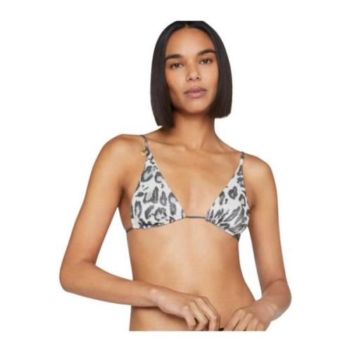 Hvid Leopard Print Bikini Top