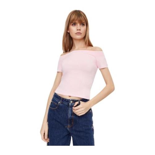 Pink Open Shoulder Top