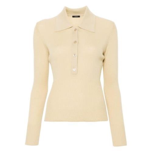 Fin Rib Merinos Polo Skjorte Beige