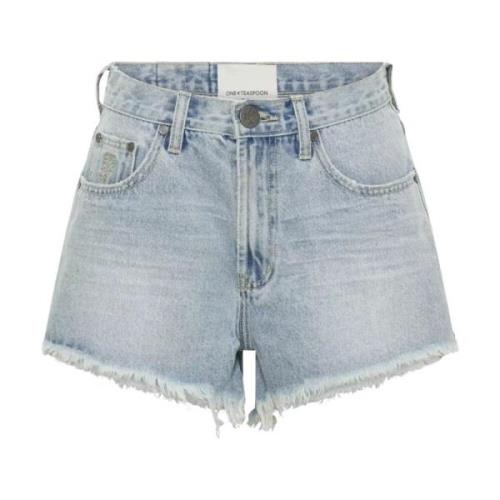 Denim shorts med medium stigning