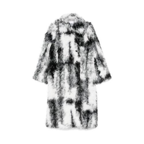 Faux-Fur Frakke Sort/Hvid Design