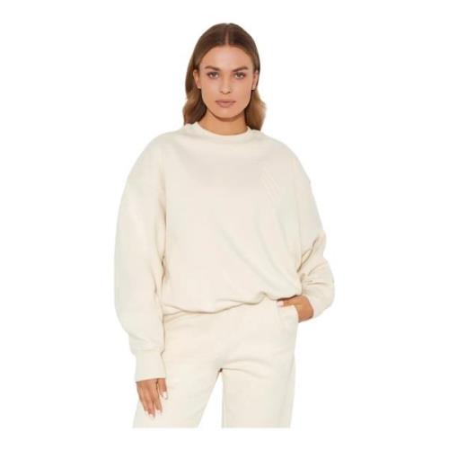 Creme Logo Sweatshirt Rund Hals