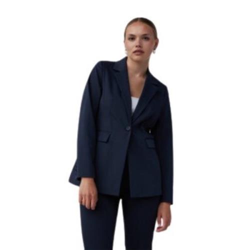 Midnight Blue Klassisk Blazer med Revers