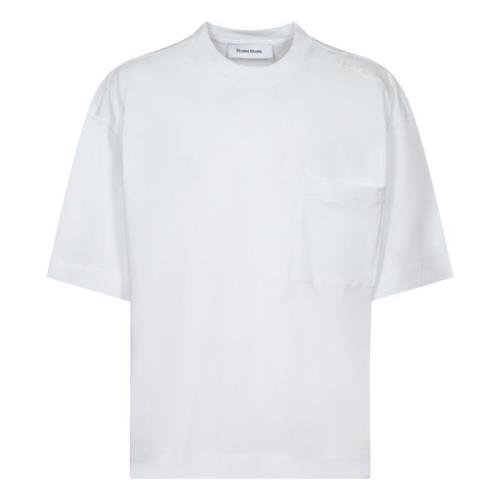 Hvid Oversize Lomme T-shirts og Polos