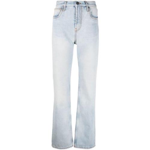 Blå Straight Jeans Casual Stil