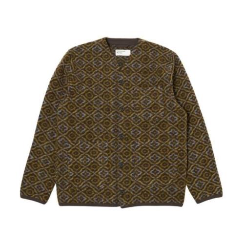 Geometrisk Brun Cardigan Normal Pasform