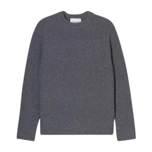 Raglan crew neck ribbed sweater