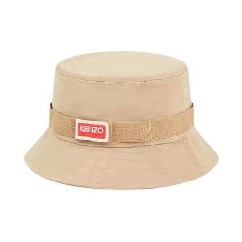 Beige Bucket Hat med Logo