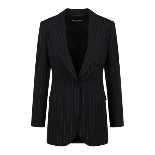 Stribet blazer med lange ærmer