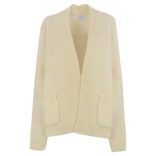 Stribet Mohair Cardigan Creme