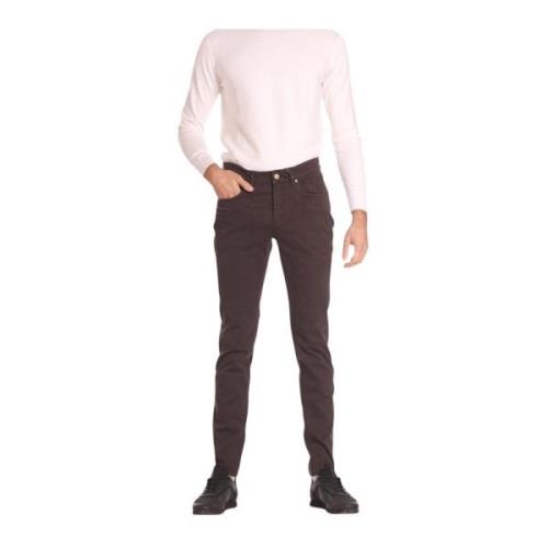 Slim Fit Mørkebrune Jeans