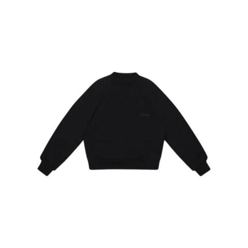 Dobbeltlags Crewneck i Chaos Black