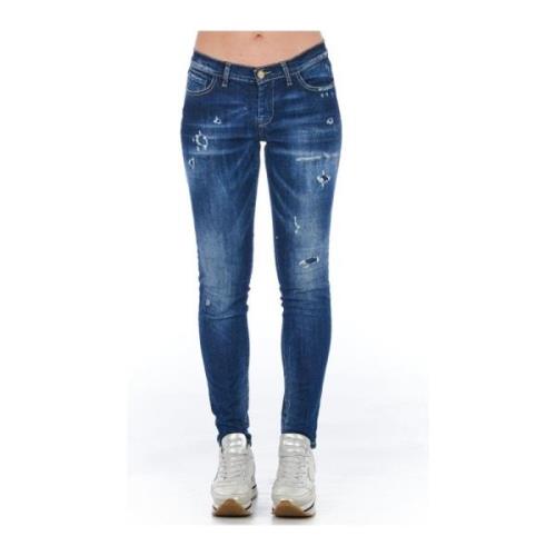 Skinny Denim Jeans med Slidt Vask