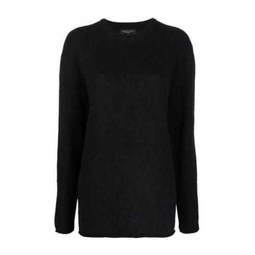 Casual Sort Sweater med Alpaka Uld