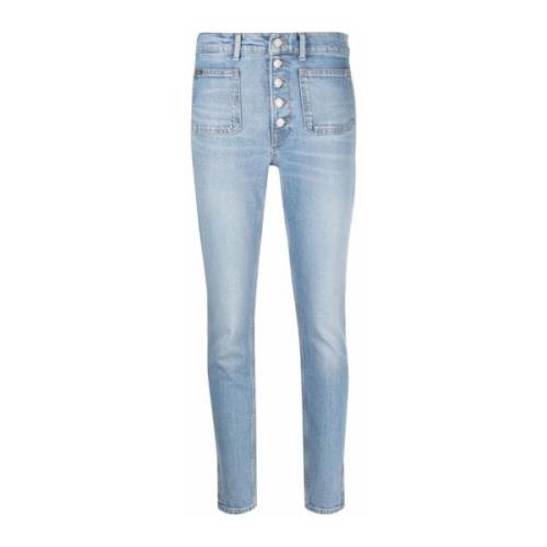 Blå Skinny Jeans Afslappet Stil