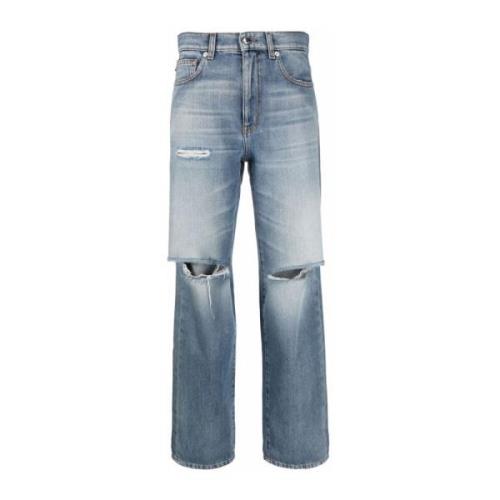 Blå Straight Denim Jeans