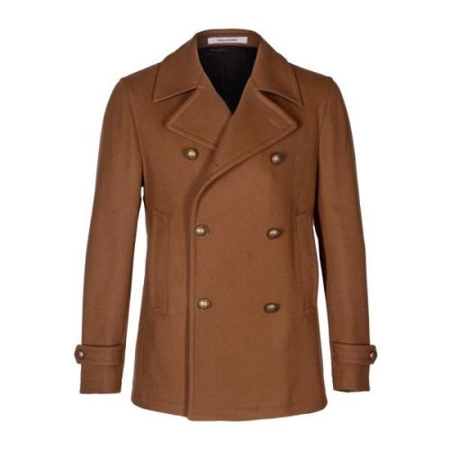 Herre Peacoat. Dobbeltbrystet model, regular fit. Sidelommer, peak rev...