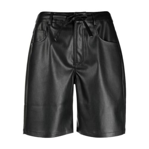 Sort Faux Læder Casual Shorts