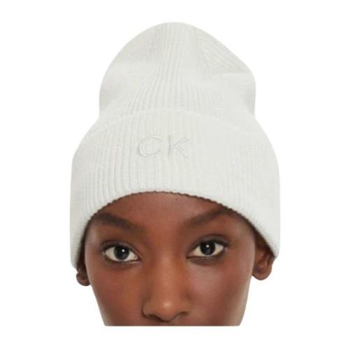 Broderet Fin Ribstrikket Beanie Hat