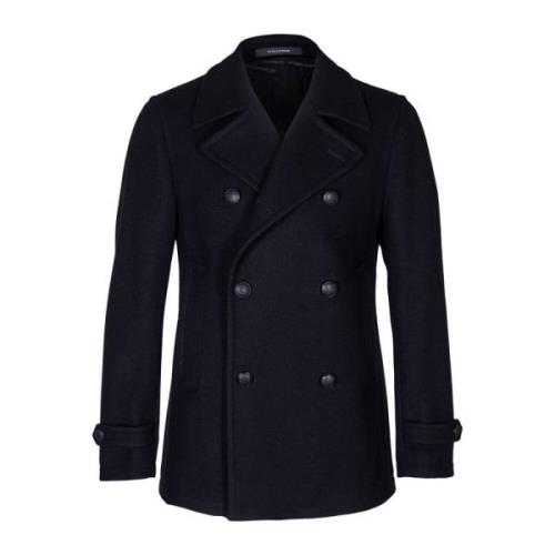 Herre Peacoat. Dobbeltbrystet model, regular fit. Sidelommer, spids re...