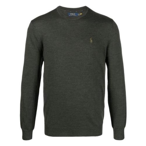 Grøn Uld Langærmet Pullover