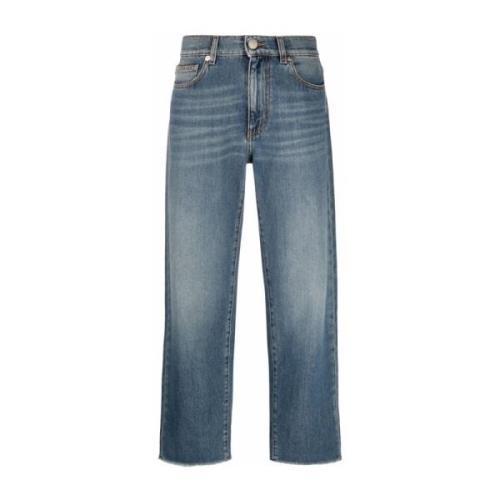 Blå Denim Straight Jeans