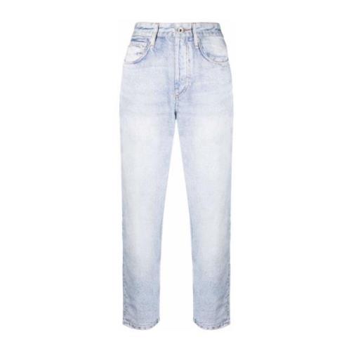 Blå Straight Jeans Casual Stil