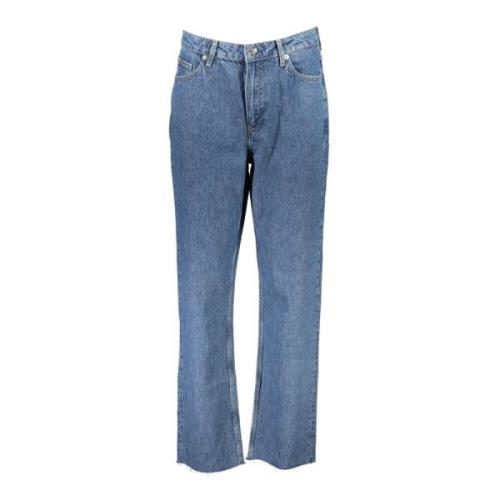 Klassiske Straight Denim Jeans Blå