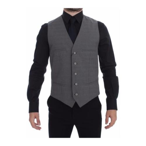 Grå Slim Fit Kjole Vest