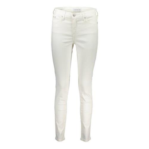 Hvid Skinny Denim Jeans med Logo