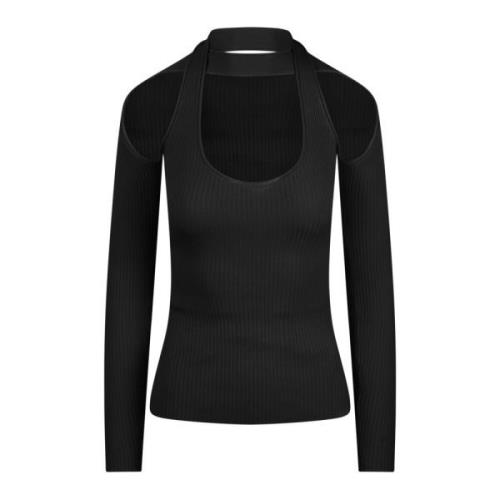 Ribbet Viskose Cut-Out Top