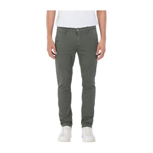 Slim Fit Chino Bukser med Stone Wash