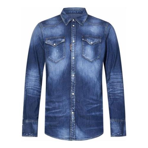 Blå Denim Western Skjorte AW24