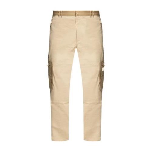 Cargo Slim Twill Bomuld Bukser Beige