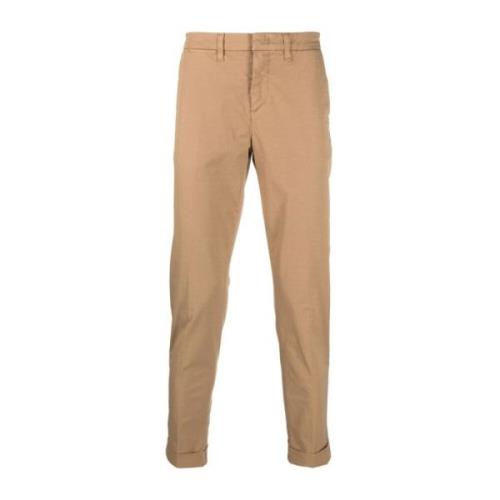 Brun Bomuld Gabardine Slim Bukser