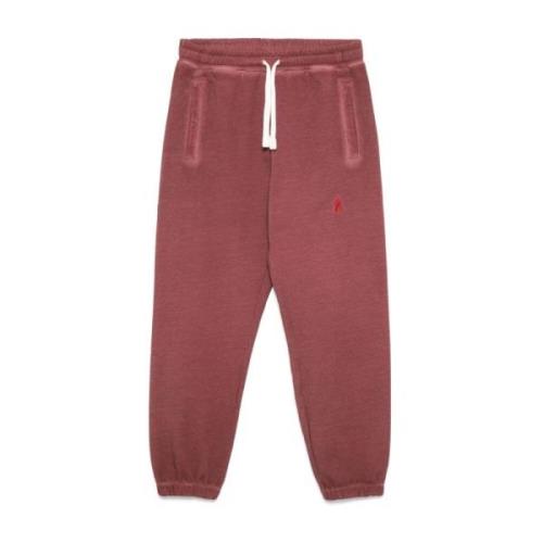 Røde bomulds sweatpants med broderet logo