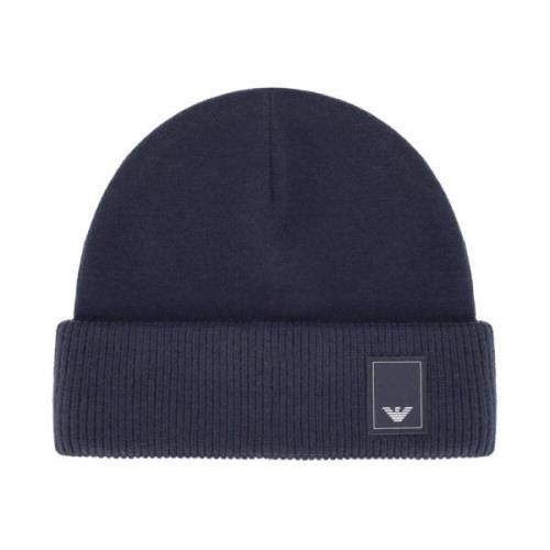 Marineblå Ribstrikket Beanie Hat