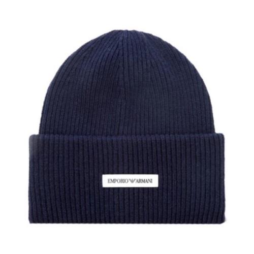 Marineblå Unisex Beanie med Logo