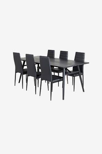 Spisegruppe Sleek med 6 spisebordsstole Slim