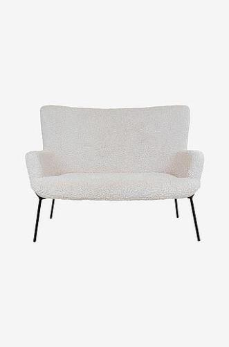 Sofa Glasgow. Imiteret lammeskind med sorte ben